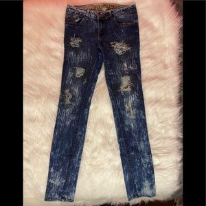Ripped Tye Dye Dark wash “V.I.P Jeans”
